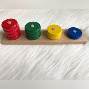 Wooden Colored Stacking Puzzle Montessori Toy